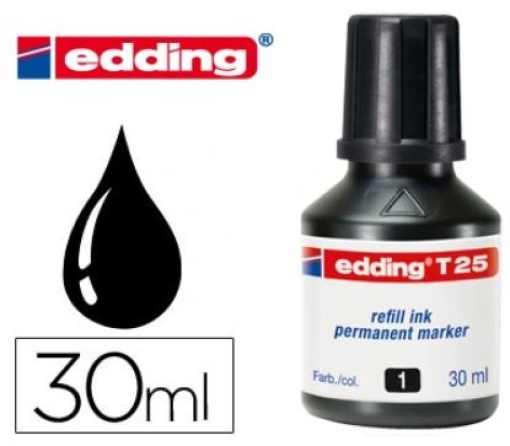 Recarga Marcadores Permanentes Edding T25 30ml Preta