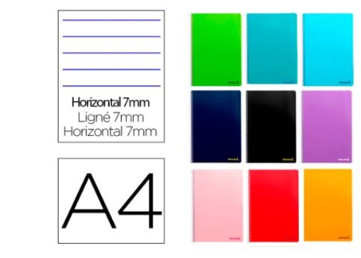 Caderno Espiral Liderpapel A4 Micro Smart Capa Suave 80f 60gr Pautado 7mm Dupla Margem 6 furos Cores Sortidas (BE02)