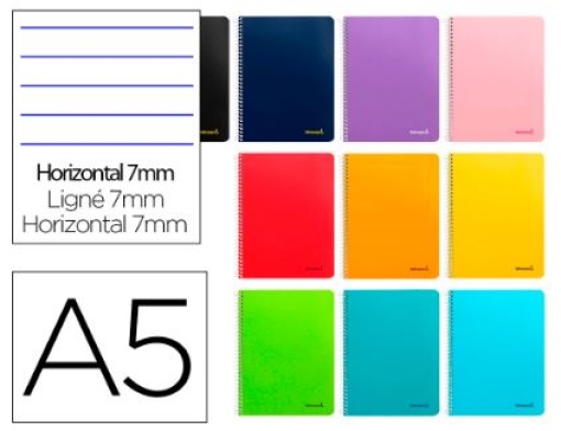 Caderno Espiral Liderpapel A5 Micro Smart Capa Suave 80f 60gr Pautado 7mm Dupla Margem 6 furos Cores Sortidas (BJ02)