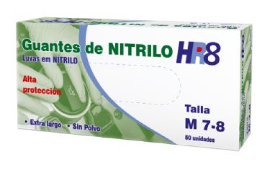 Luva Nitrilo S/Po Cuatrogasa HR8 Roxa L (8-9) Cx.50