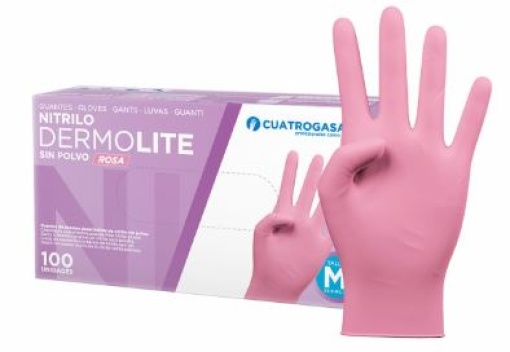Luva Nitrilo S/Po Cuatrogasa Dermolite 3.5g Azul S (6-7) Cx.100