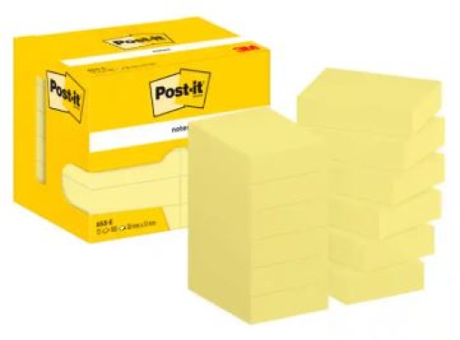 Bloco Notas Adesivas Post-It 38x51mm Amarelo Cx.12un (653-E)
