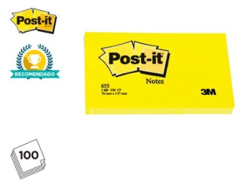 Bloco de Notas Adesivas Post-It Amarelo 76x127mm