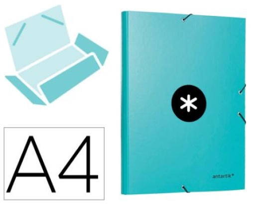 Pasta de Elasticos Antartik A4 3 Abas Cartao Forrado Menta (AW66)