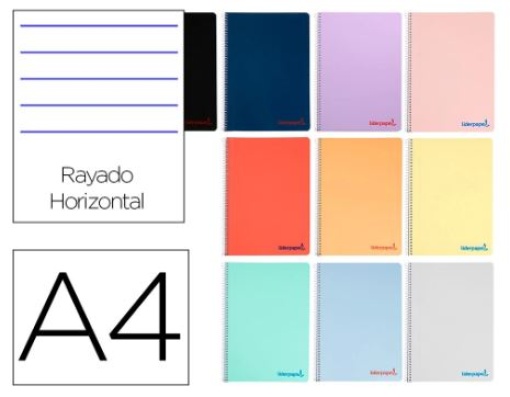Caderno Espiral Liderpapel A4 Wonder Capa Plastico 80f 90gr Pautado Com Margem Cores Sortidas (BF28)