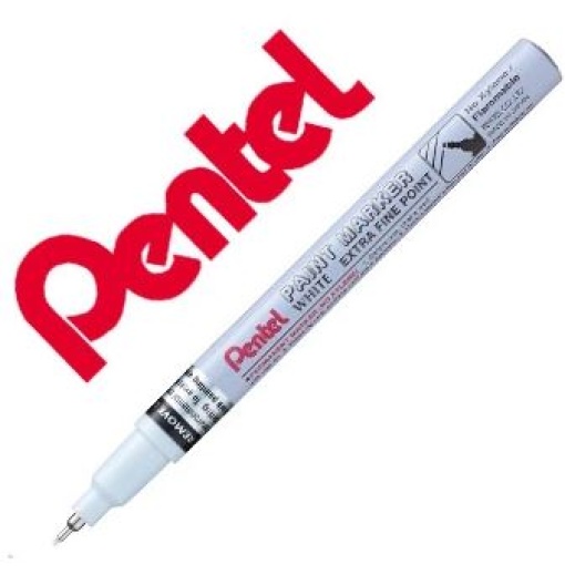Marcador Pentel Permanente MFP10-W Branco Para Pinturas Decorativas Ponta Extra Fina