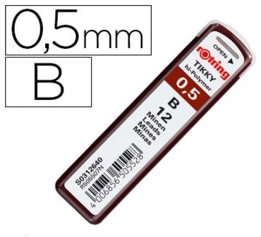 Minas Rotring 0.5mm B Tubo 12minas  (10)