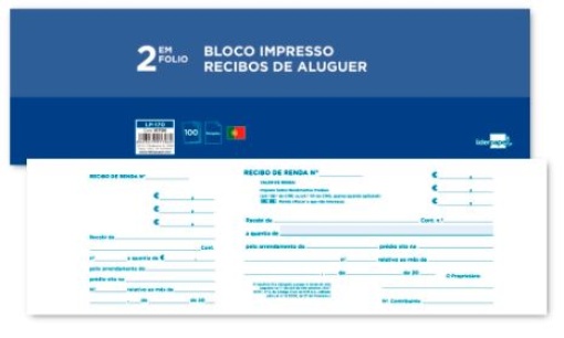 Livro de Recibos de Aluguer 295x105mm com Canhoto (LP-170)