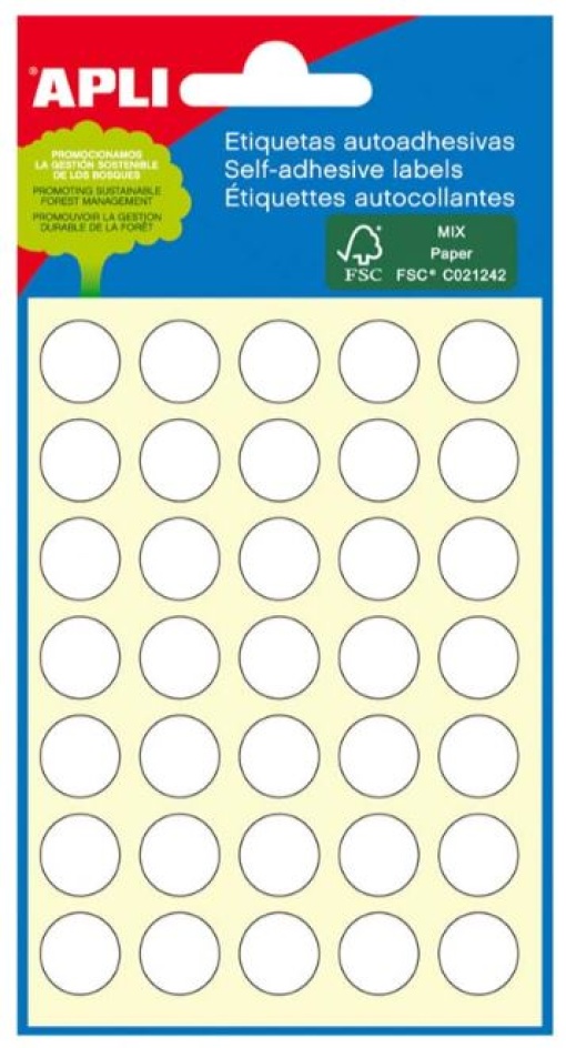 Etiqueta Redonda Apli 13mm Brancas 6flsx35un (210un)