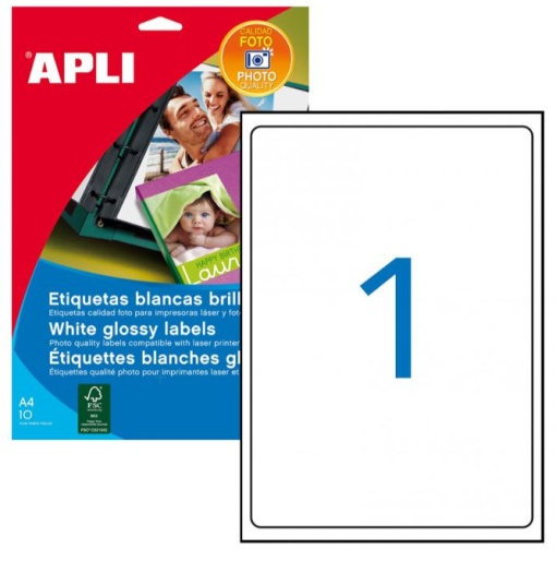 Etiqueta 199,6x289,1 Apli Glossy Cx.10un