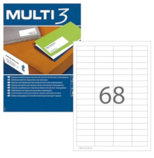 Etiqueta Multi3 48,5x16,9 A4 Cx.100fls (6800un)