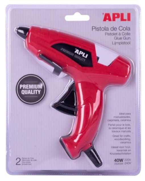 Pistola de Colar Quente Apli 40W+ 2 Recargas