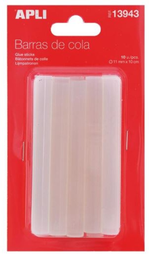 Recargas Stick Apli P/Pistola de Colar 11mm Blister 10uni