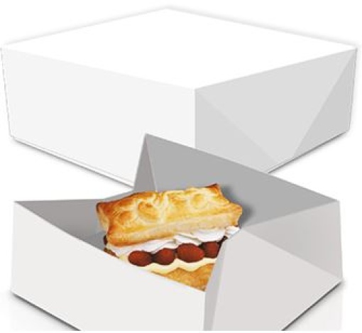 Caixa Para Bolos Cartolina Branca 27x27x7,5cm 50un