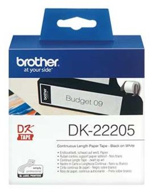Rolo Termico Autocolante Branco Brother DK22205 62mmx30,48m