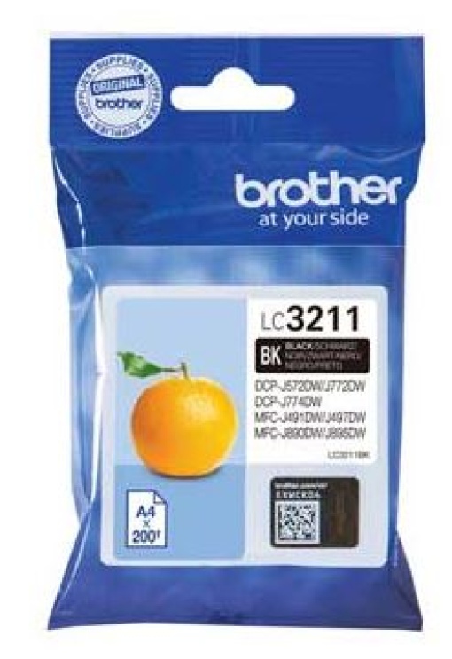Tinteiro Brother LC3211BK Preto 200 Pág.
