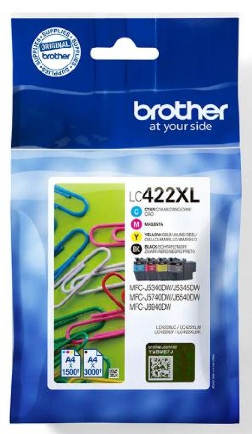 Tinteiros Brother LC422XL Pack 4 Cores 3000/1500 Pág