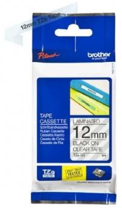 Fita Gravaçao Brother 12mmx8m Transparente/Preto (TZE-131)