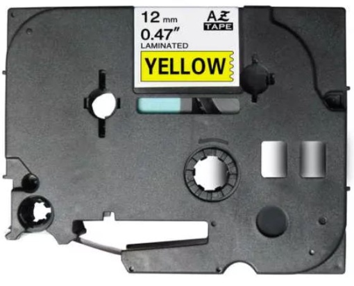 Fita Compativel Brother Laminada 12mmx8mts Amarelo/Preto (TZE-631)