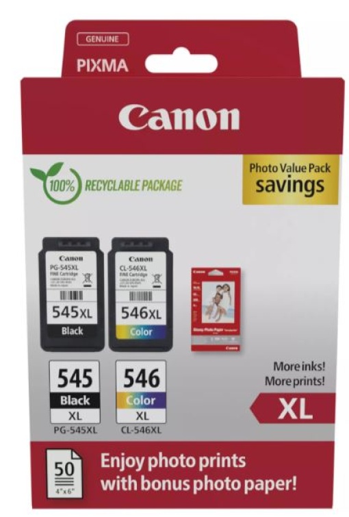 Tinteiro Canon 545XL/546XL Preto/Cor (Pack)