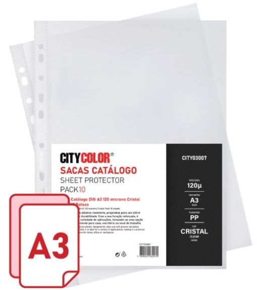 Bolsa Catalogo Citycolor A3 120mic. Cristal Emb.10