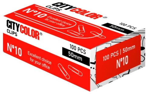 Clips Citycolor Nº 10 50mm Cx.100