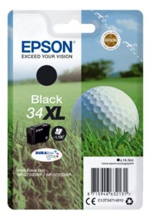 Tinteiro Epson WorkForce Pro WF3700/ 3720DW Nº 34XL Alta Cap Preto