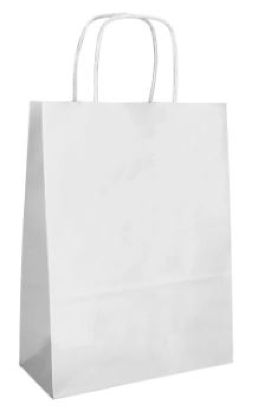Saco Papel Branco C/Asa Torcida 32x24x10cm
