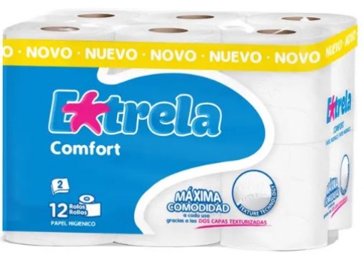 Papel Higienico Domestico Estrela Confort 2Fls 12mt Pack 108rolos