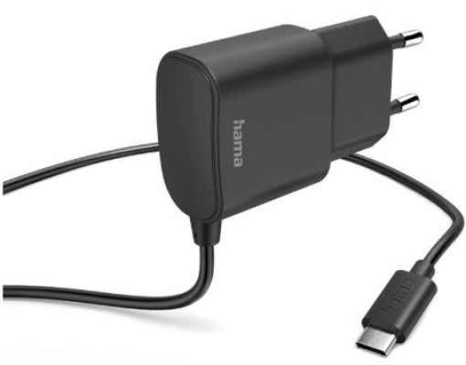 Carregador Hama USB-C 12W Cabo 1m Preto