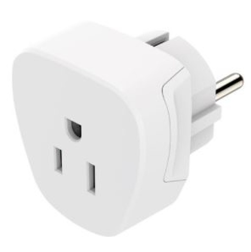 Adaptador Corrente Viagem US/EURO Type E+ F Branco
