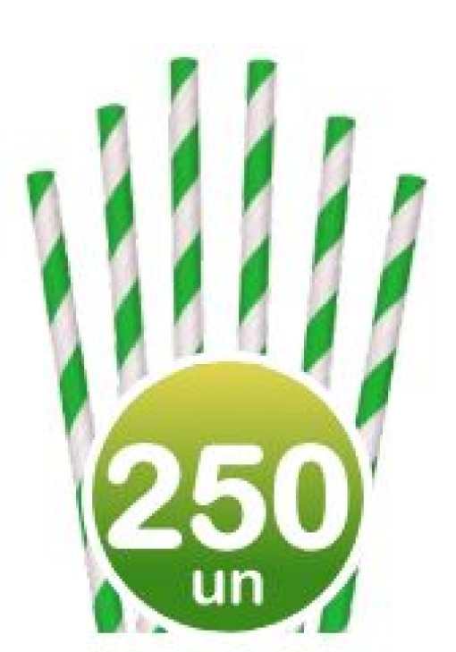 Palhinha Papel Verde/Branco 20cmx6mm Pack 250un