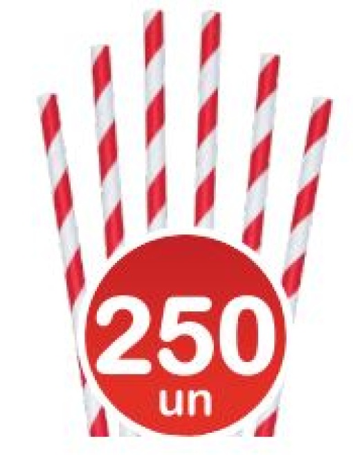 Palhinha Papel Vermelha/Branca 20cmx6mm Pack 250un