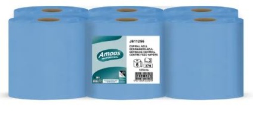 Rolo Espiral Amoos Professional Azul 2Fls (379S) 125mt Pack 6un