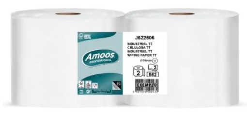 Rolo Industrial Amoos AET Alta Absorção 2F (862S) 250mt Pack 2uni