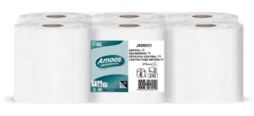 Papel Higienico Jumbo Amoos AET Alta Absorção 2F (210S) 60mt Pack 12uni