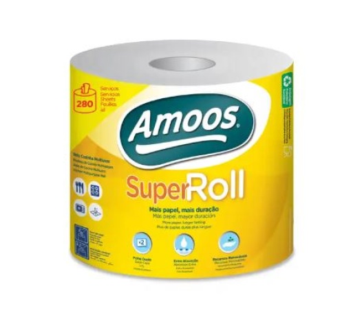 Rolo Papel Multisusos Amoos Super Roll 2F 70m x 22cm (280S) Pack 6un