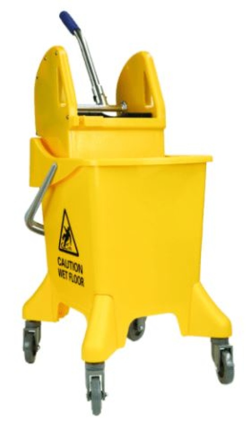 Balde Deluxe C/Prença e Rodas 31L Amarelo