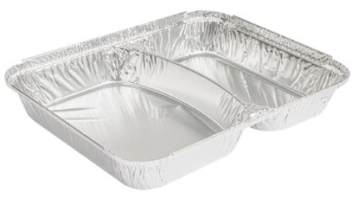 Emb. Aluminio Rect. 808ml 2Divisorias C/Tampa