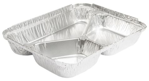 Emb. Aluminio Rect. 3Divisorias C/Tampa