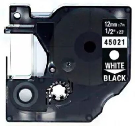 Fita Gravaçao Compativel Dymo D1 12mmx7m Branco/Preto (SO720610) (45021)