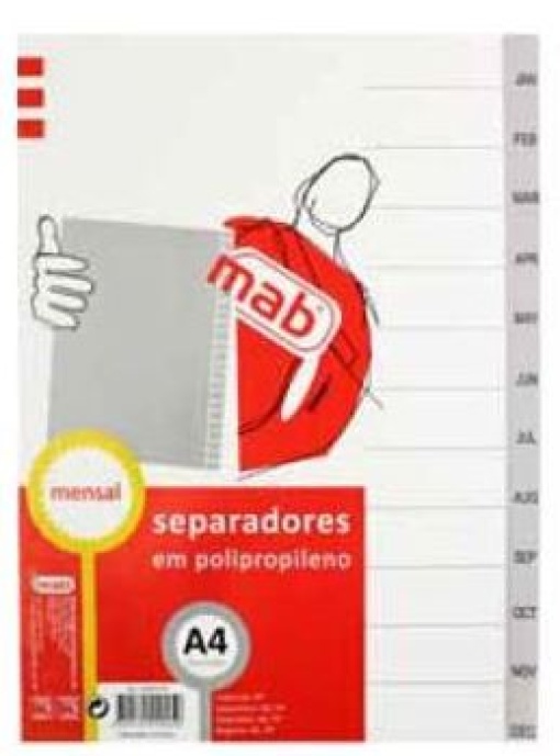 Separador Plastico MAB A4 Jan/Dez