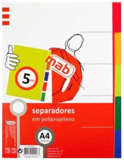 Separador Plastico Mab 5 Cores