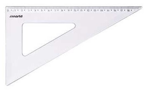 Esquadro Plastico Cristal SmartD 60- - 20cm