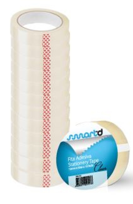 Fita Adesiva SmartD Clear 33mx12mm Pack 12Rolos