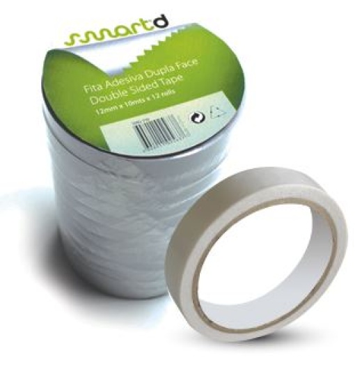 Fita Adesiva Dupla Face SmartD Transparente 12mmx10m