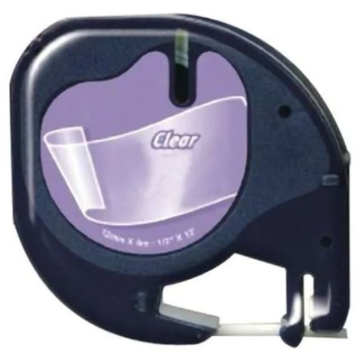 Fita Gravaçao Plastica Dymo Letratag Compativel 12mmx4m Preto/Transparente (SO721530)(12267)