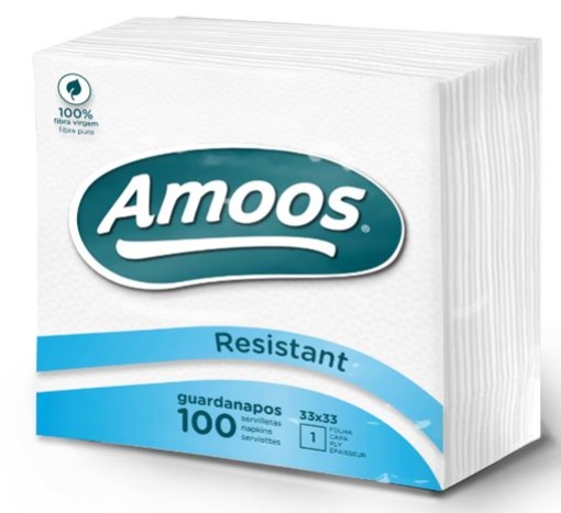 Guardanapo Amoos Ressistant 33x33 1F Cx.30mc x100uni (3000)