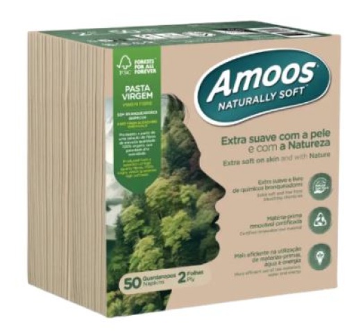 Guardanapo Amoos Natural Soft 40x40 2F Cx.24mc x50un Castanho (1200un)