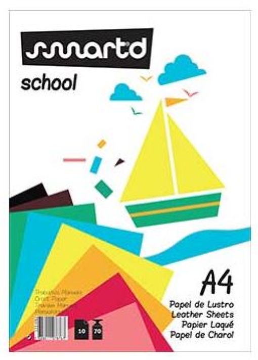 Papel Lustro A4 10 Folhas Cores Sortidas